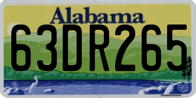 AL license plate 63DR265