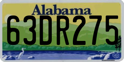 AL license plate 63DR275