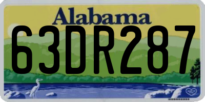AL license plate 63DR287