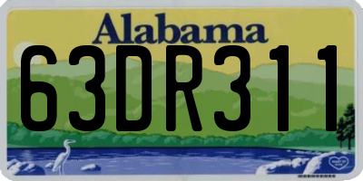 AL license plate 63DR311