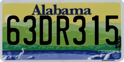 AL license plate 63DR315