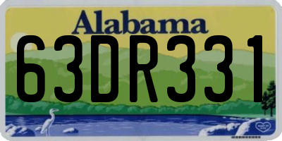 AL license plate 63DR331