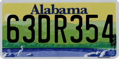 AL license plate 63DR354