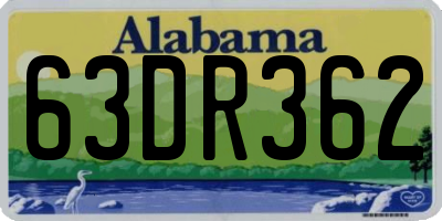 AL license plate 63DR362