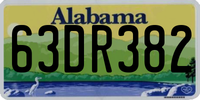 AL license plate 63DR382
