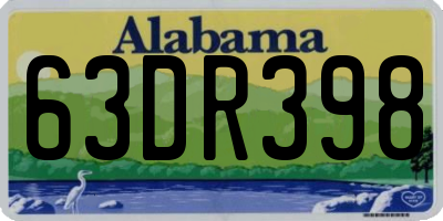 AL license plate 63DR398
