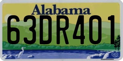 AL license plate 63DR401