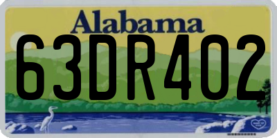 AL license plate 63DR402