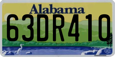 AL license plate 63DR410