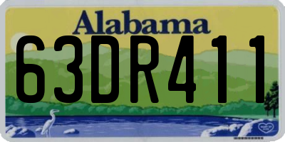 AL license plate 63DR411