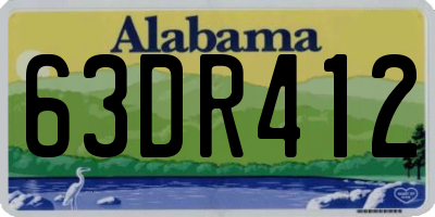 AL license plate 63DR412