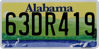 AL license plate 63DR419