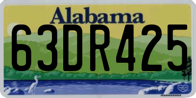 AL license plate 63DR425