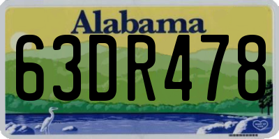 AL license plate 63DR478