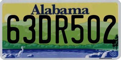 AL license plate 63DR502