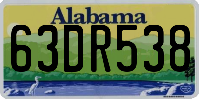 AL license plate 63DR538