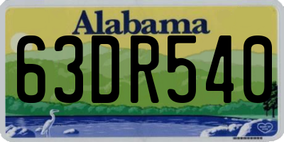 AL license plate 63DR540