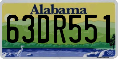 AL license plate 63DR551