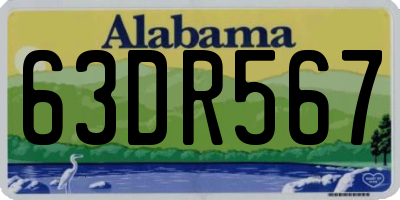 AL license plate 63DR567