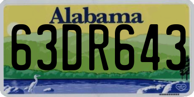 AL license plate 63DR643