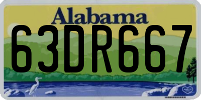 AL license plate 63DR667