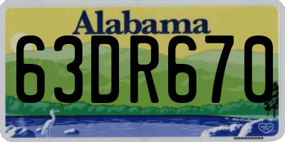 AL license plate 63DR670