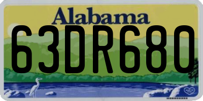 AL license plate 63DR680