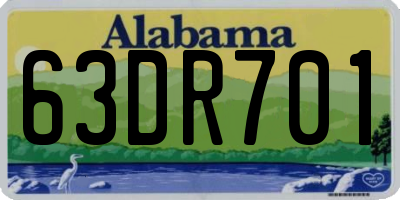 AL license plate 63DR701