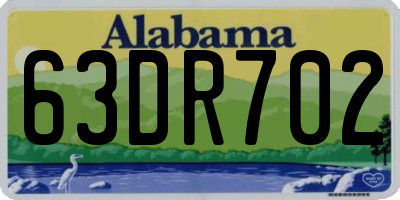 AL license plate 63DR702