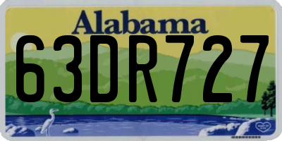 AL license plate 63DR727