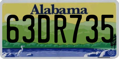 AL license plate 63DR735