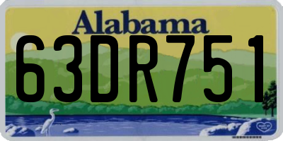 AL license plate 63DR751
