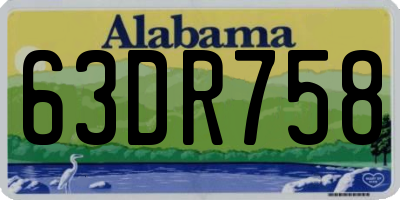 AL license plate 63DR758