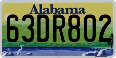AL license plate 63DR802