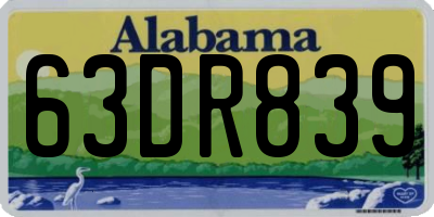 AL license plate 63DR839