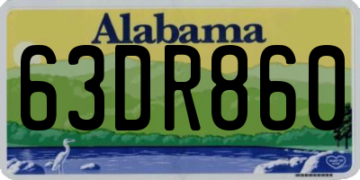 AL license plate 63DR860
