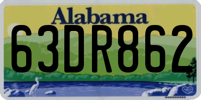 AL license plate 63DR862