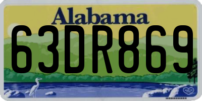 AL license plate 63DR869
