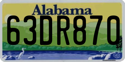 AL license plate 63DR870