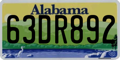 AL license plate 63DR892