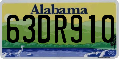 AL license plate 63DR910