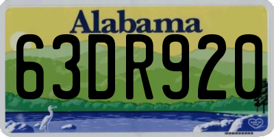 AL license plate 63DR920