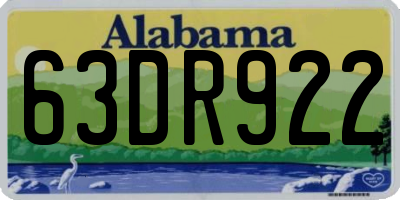 AL license plate 63DR922