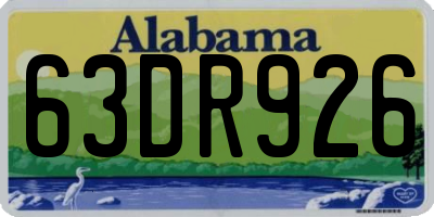 AL license plate 63DR926