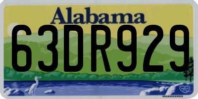 AL license plate 63DR929