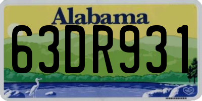 AL license plate 63DR931