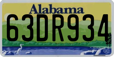 AL license plate 63DR934