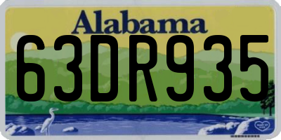 AL license plate 63DR935