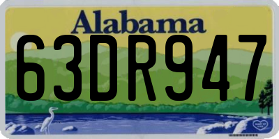 AL license plate 63DR947