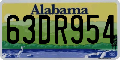 AL license plate 63DR954